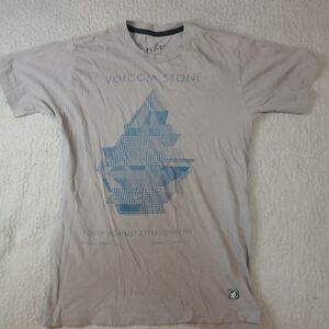 Volcom Boys T-Shirt Size L 100% Cotton Gray